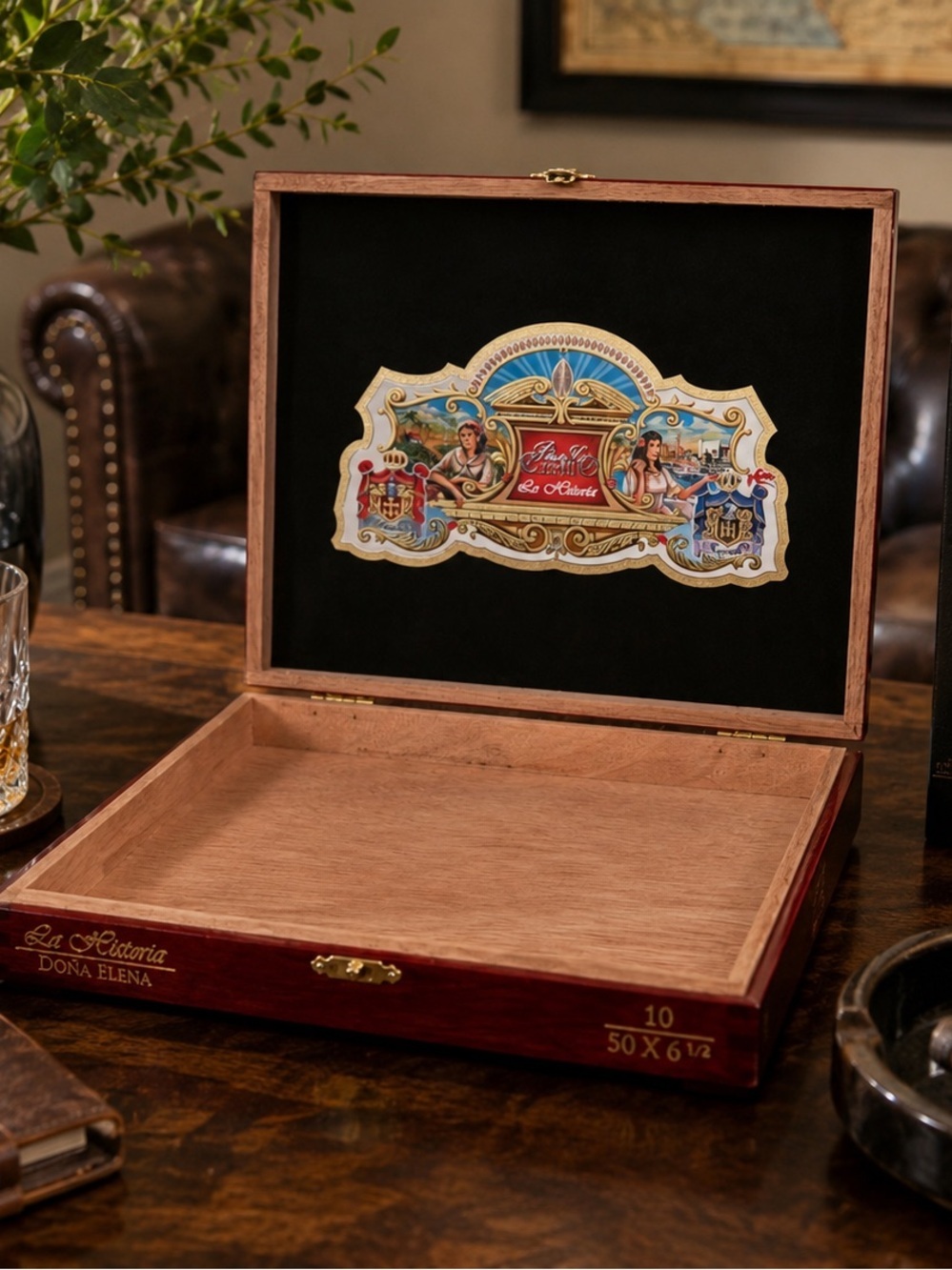 Ernesto Perez Carrillo La Historia Dona Elena Empty Cedar Cigar Box